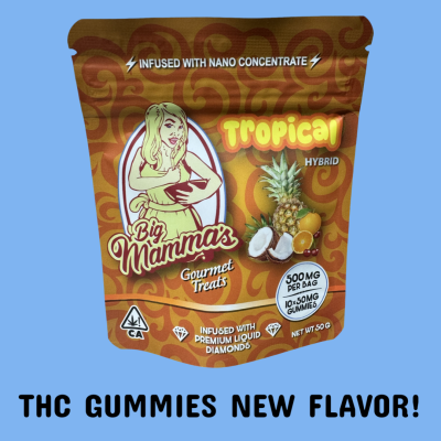TROPICAL THC GUMMIES (500 MGS) (hYbrid) CRAZY EXOTICS! 10 gummies per bag, 50 mgs per gummie